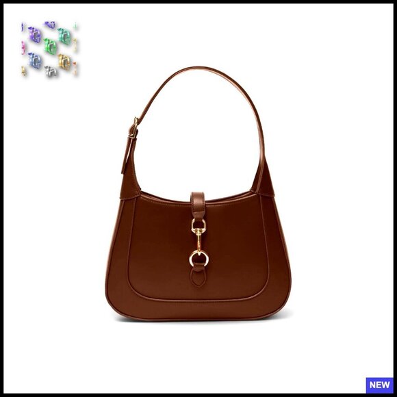 Handbags - Vegan Leather Hobo Bag Top Handle Shoulder Crossbody Adjustable Strap Structured